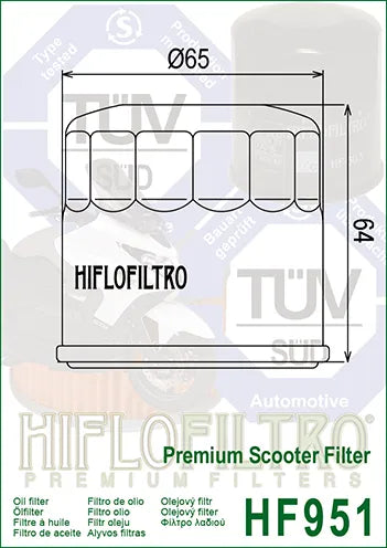 Hiflofiltro Oil Filter HF951