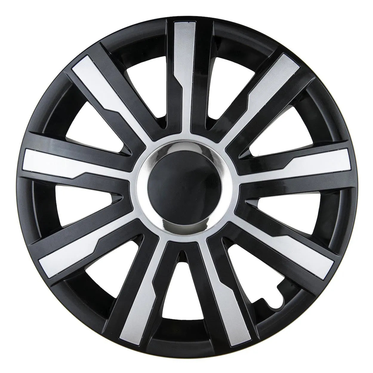 Hubcap MIRAGE 15 black & silver, Wheels Set (4 pcs)