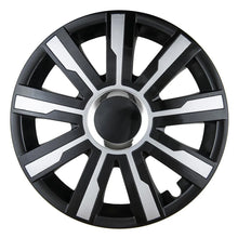 Hubcap MIRAGE 15 black & silver, Wheels Set (4 pcs)