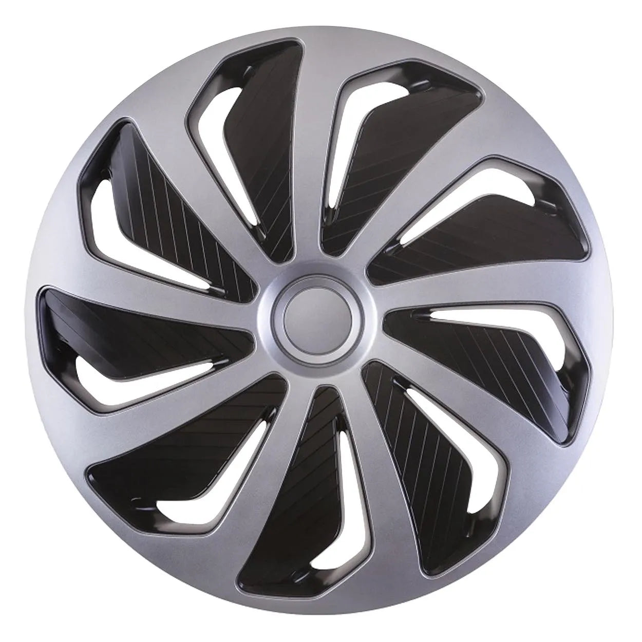 Hubcup Wind 15" silver & black, Wheels Set (4 pcs)