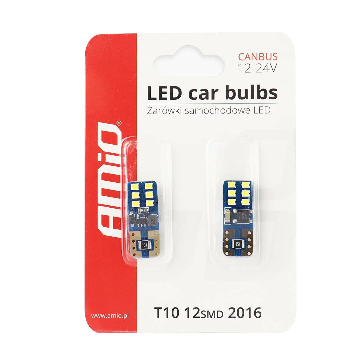 LED CANBUS 12SMD UltraBright 2016 T10e (W5W) White 12V/24V