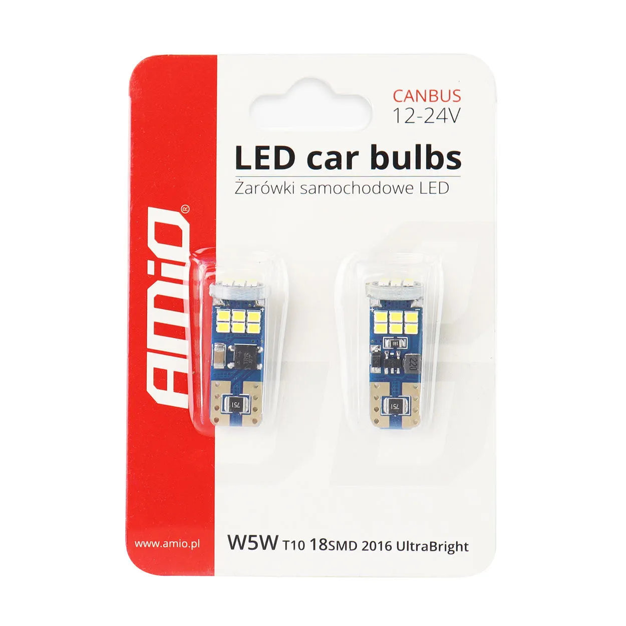 LED CANBUS 18SMD UltraBright 2016 T10e (W5W) White 12V/24V
