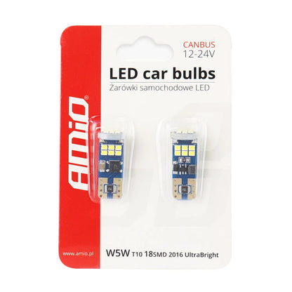LED CANBUS 18SMD UltraBright 2016 T10e (W5W) White 12V/24V