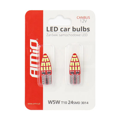 LED CANBUS 24SMD 3014 T10e (W5W) White 12V