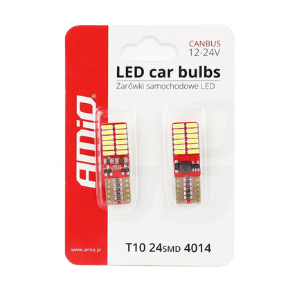 LED CANBUS 24SMD 4014 T10e (W5W) White 12V/24V