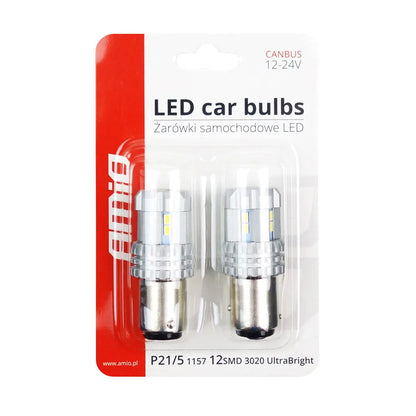LED CANBUS 3020 22SMD UltraBright 1157 BAY15D P21/5W White 12V/24V