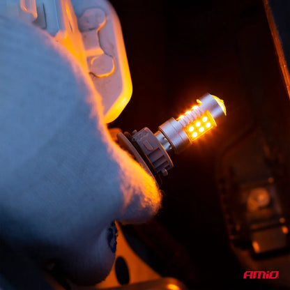 LED CANBUS 3030 24SMD 1156 BAU15S PY21W Amber 12V/24V