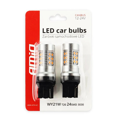 LED CANBUS 3030 24SMD T20 7440 WY21W Amber 12V/24V