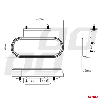 Marker outline LED light OM-01-W oval white