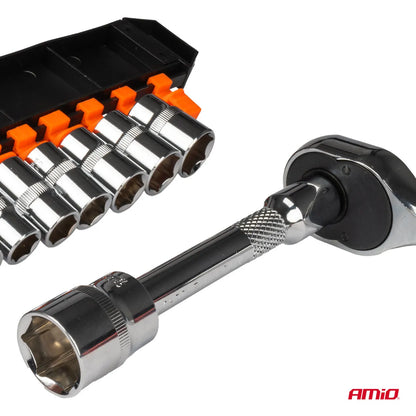 Metric Ratchet Wrench Socket Repair Tool Set 11pcs (1/2 10-24mm)