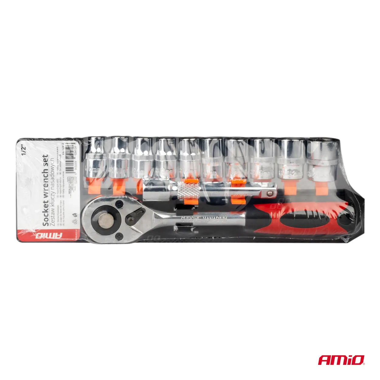 Metric Ratchet Wrench Socket Repair Tool Set 11pcs (1/2 10-24mm)