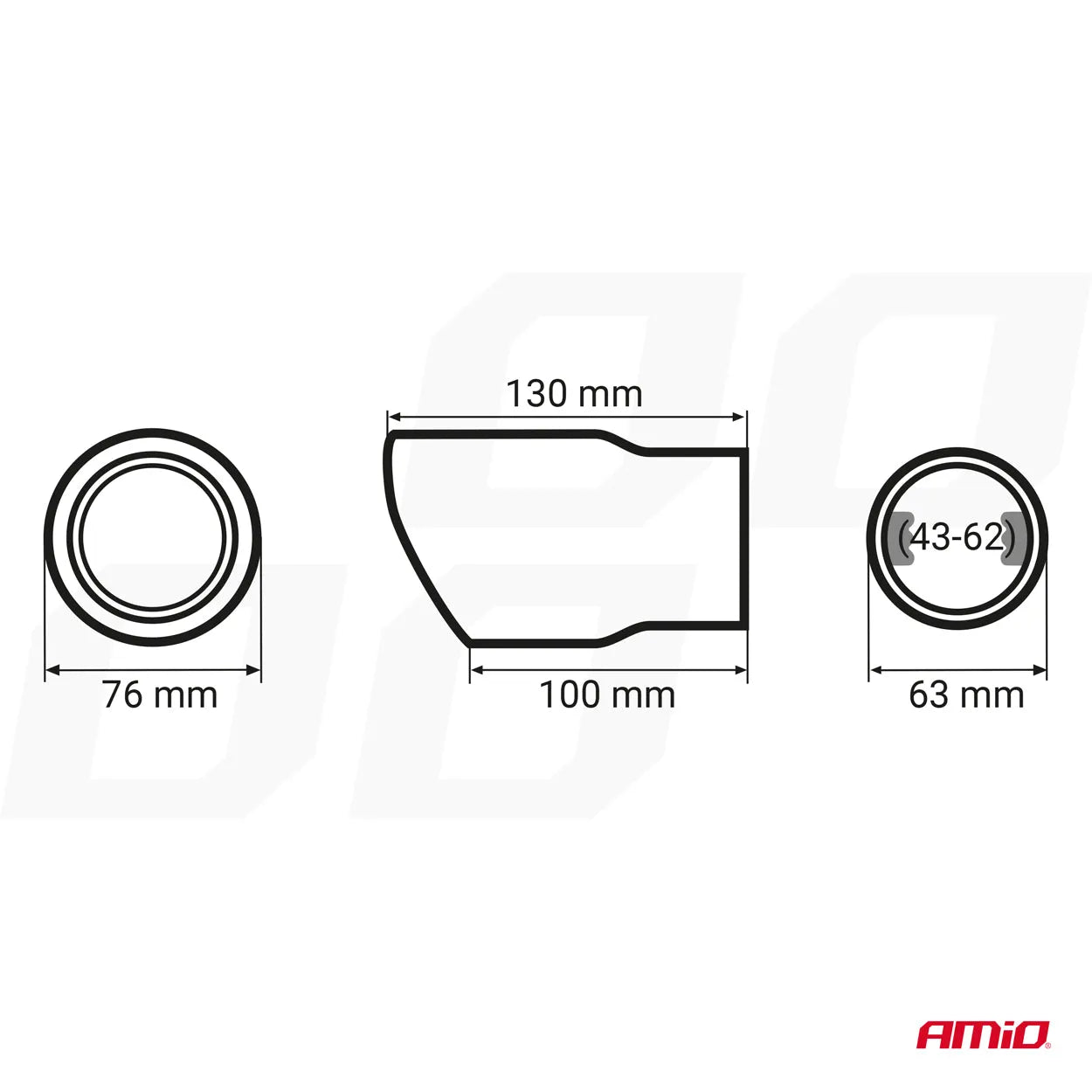 Muffler tail stainless steel MT 017BLC