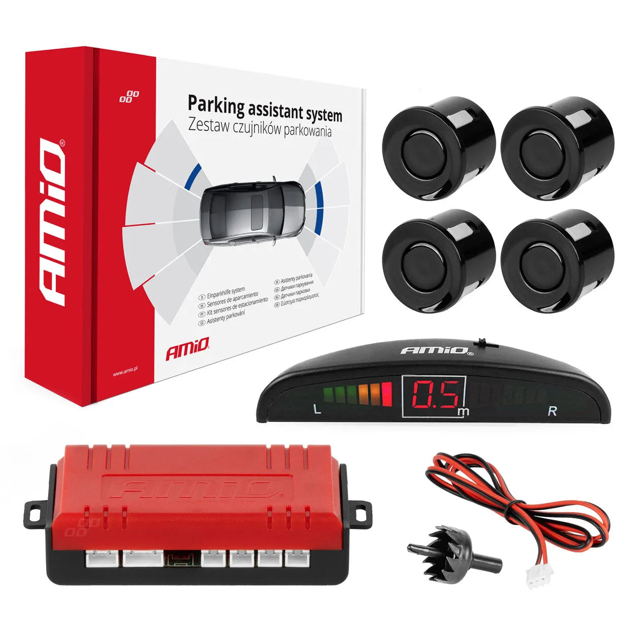 Parking assistant system LED 4 sensor black