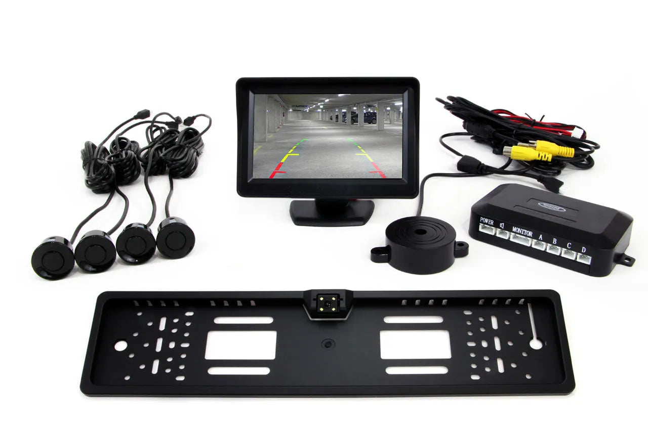Parking assistant system TFT01 FT 43 with CAM-402 LED 4 sensors black
