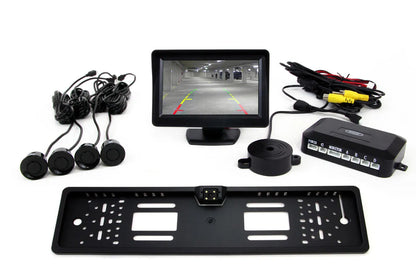 Parking assistant system TFT01 FT 43 with CAM-402 LED 4 sensors black