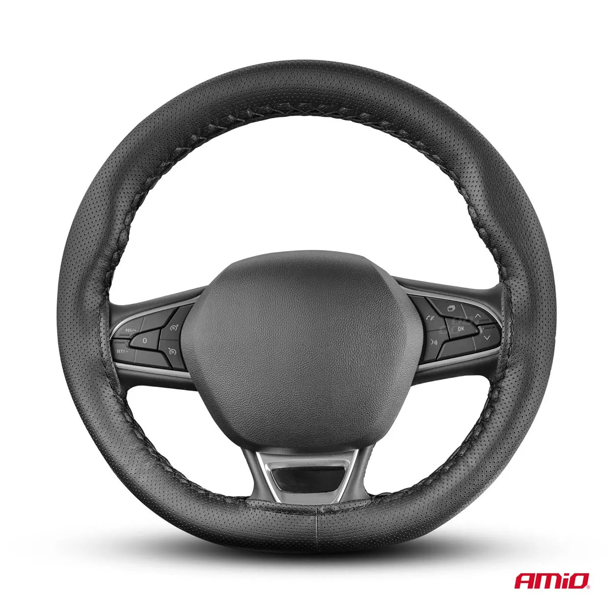 Perforated Stitching steering wheel cover black 38-39 cm