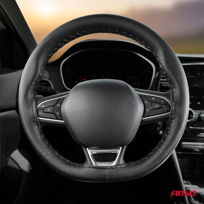 Perforated Stitching steering wheel cover black 38-39 cm