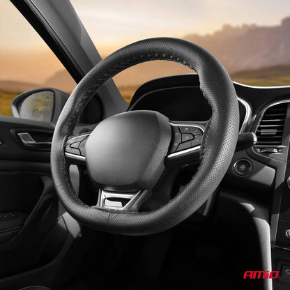 Perforated Stitching steering wheel cover black 38-39 cm