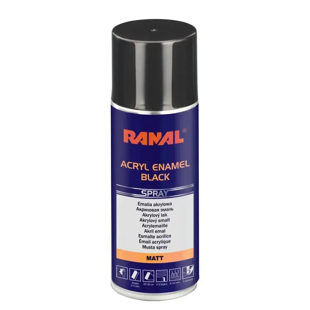 RANAL ACRYL ENAMEL BLACK MAT - PAINT by RANAL | Buy Online at VROOMPARTSSHOP