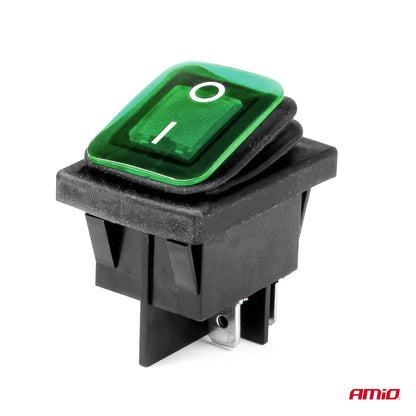Rectangle switch with green light