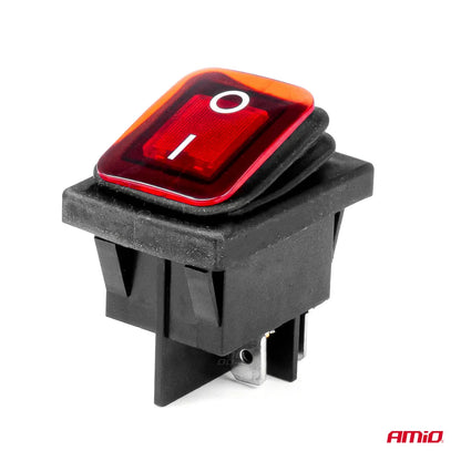 Rectangle switch with red light