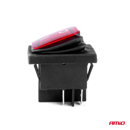 Rectangle switch with red light