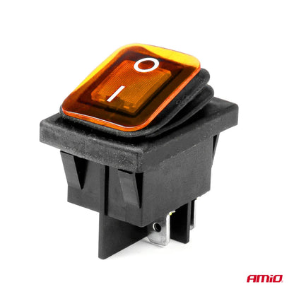 Rectangle switch with yellow light