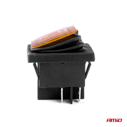 Rectangle switch with yellow light