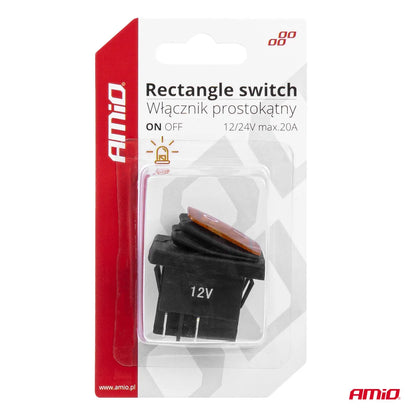 Rectangle switch with yellow light