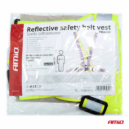 Reflective safety belt vest green color EN20471