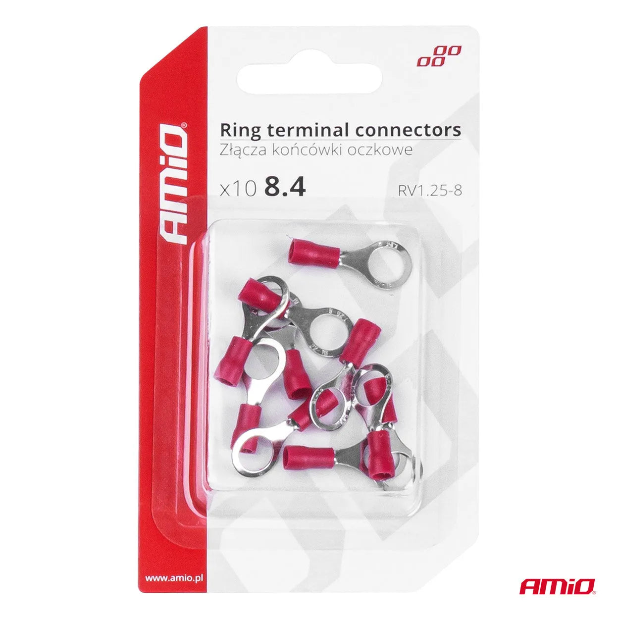 Ring terminal connectors RV 1.25-8 10 pcs