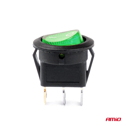 Round switch with Green Light 12/24V 20A ON/OFF