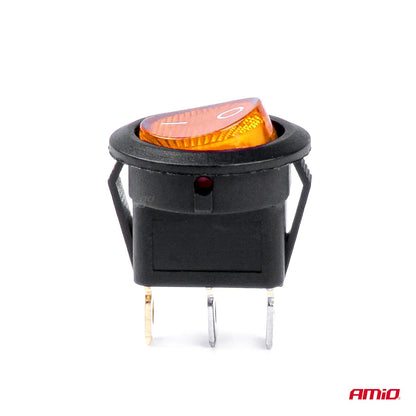 Round switch with Yellow Light 12/24V max 20A ON/OFF