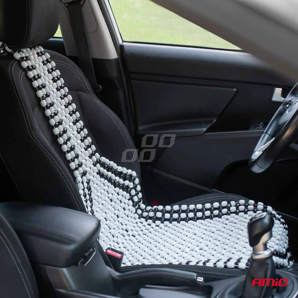 Seat mat long black with beige finish