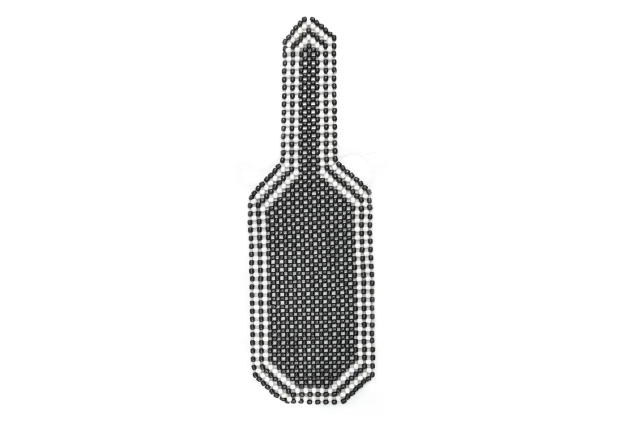 Seat mat long black with beige finish