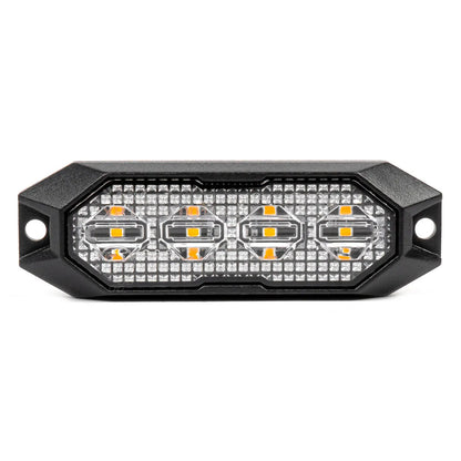 Slim Amber Grill Mount Flash Light 4x3W LED R65 R10 12/24V IP6K9K