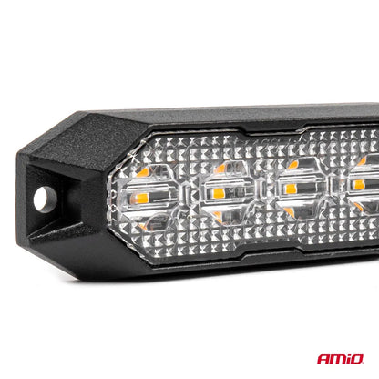 Slim Amber Grill Mount Flash Light 4x3W LED R65 R10 12/24V IP6K9K