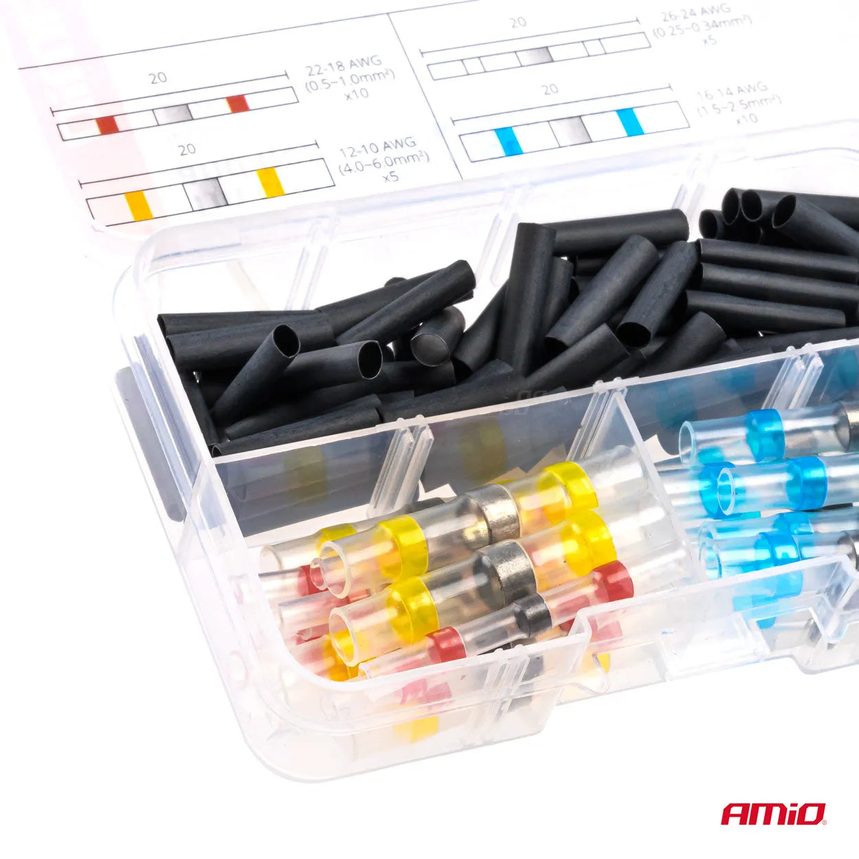 Tin connectors set and heat shrinkable tubes
