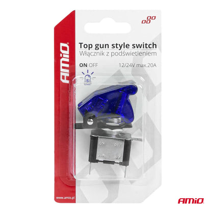 Top gun switch with blue light