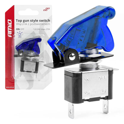 Top gun switch with blue light