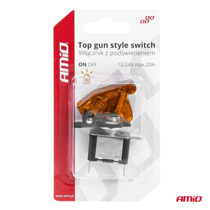 Top gun switch with orange light