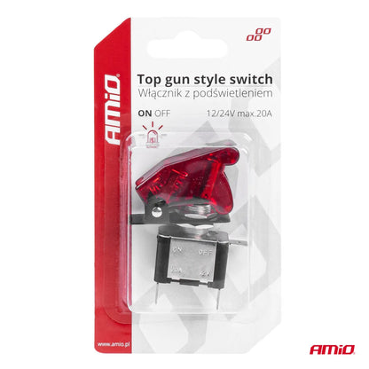 Top gun switch with red light