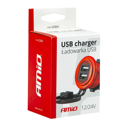 Waterproof phone charger 2xUSB 12/24V MOD-10