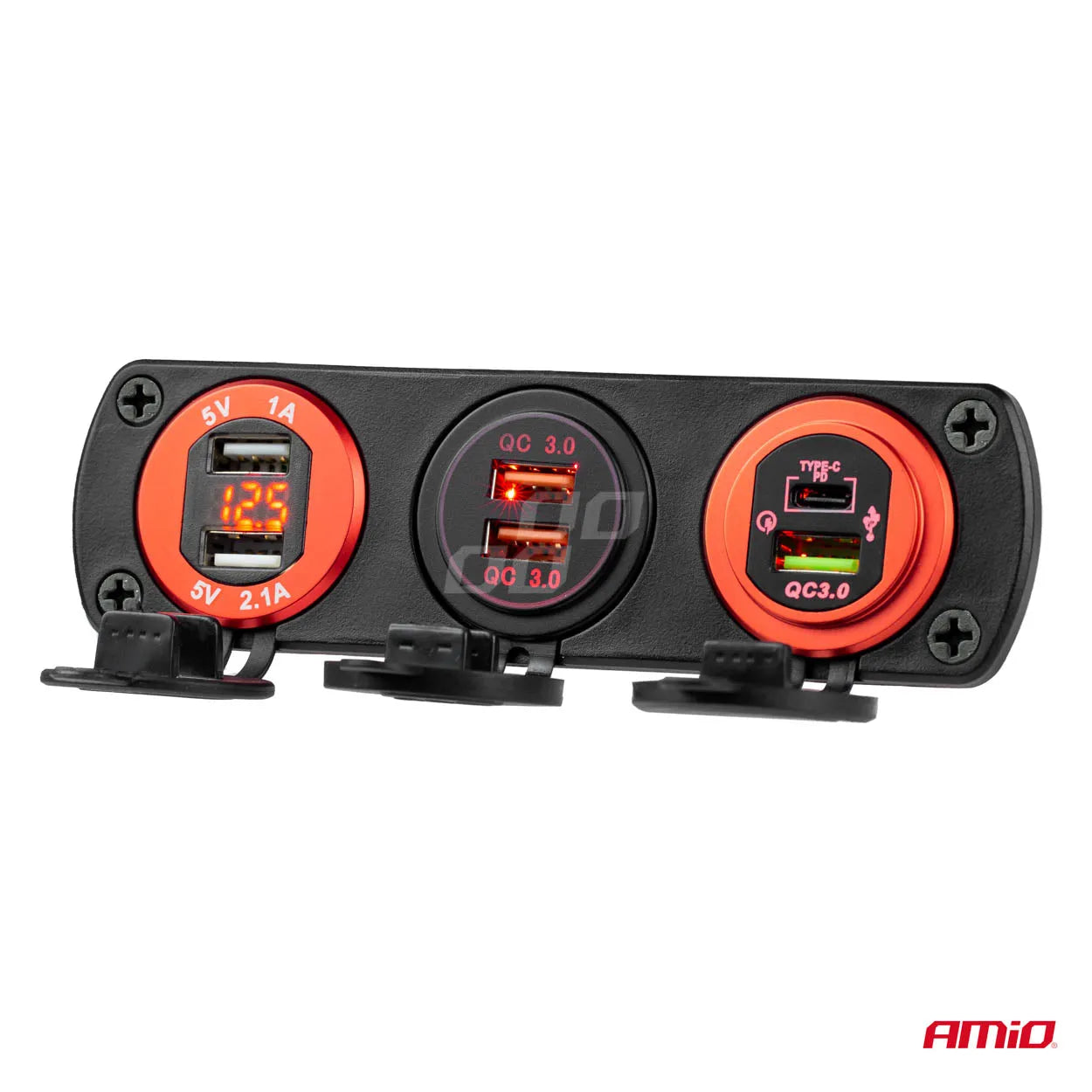 Waterproof phone charger USB+USB-C 12/24V MOD-09