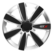 Wheel cover GTX Carbon black & silver 15", Wheels Set (4 pcs)