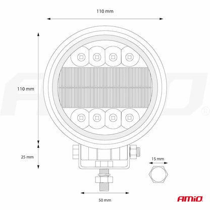 Working lamp AWL14 42 LED COMBO (2 Functions) 9-36V